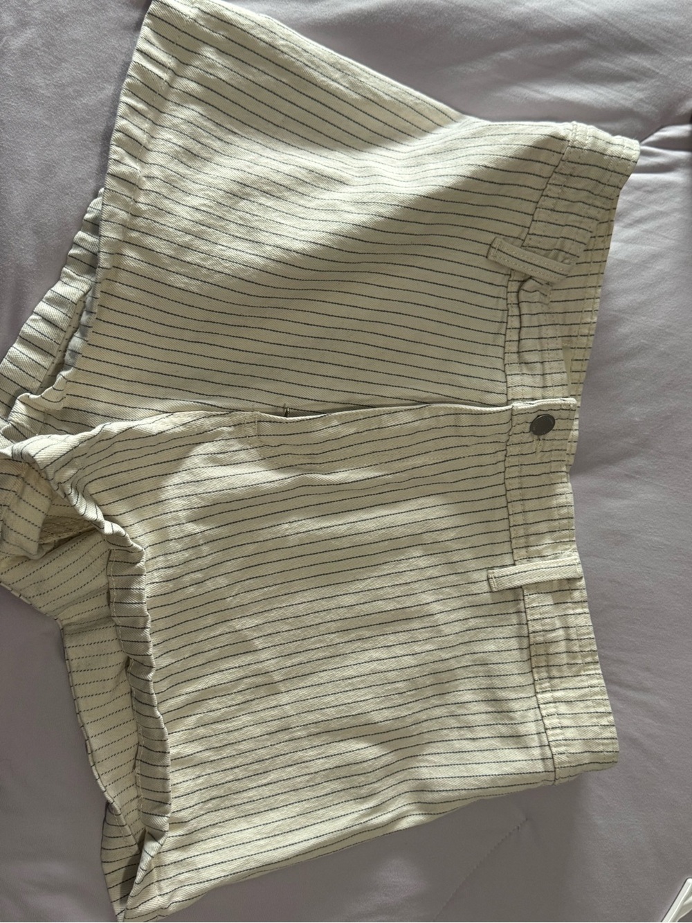 Universal Thread High Waist Cream Pinstripe Shorts